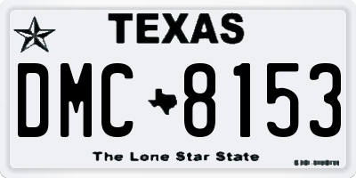 TX license plate DMC8153