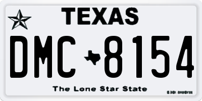 TX license plate DMC8154