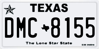 TX license plate DMC8155