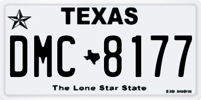 TX license plate DMC8177