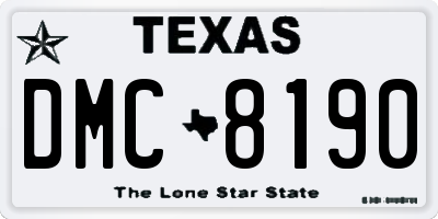 TX license plate DMC8190
