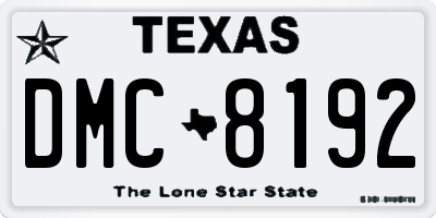TX license plate DMC8192
