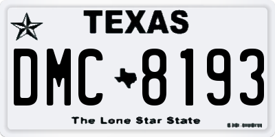 TX license plate DMC8193