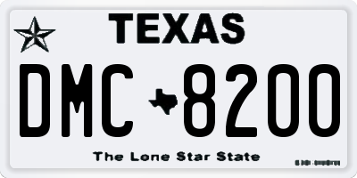 TX license plate DMC8200