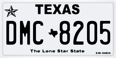 TX license plate DMC8205