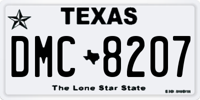 TX license plate DMC8207