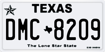 TX license plate DMC8209