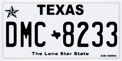 TX license plate DMC8233