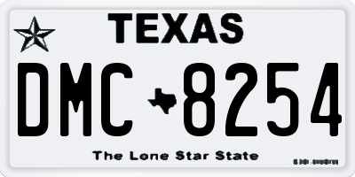 TX license plate DMC8254