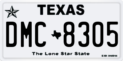 TX license plate DMC8305