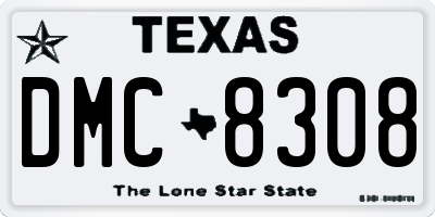 TX license plate DMC8308