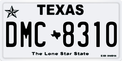 TX license plate DMC8310
