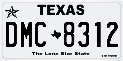 TX license plate DMC8312