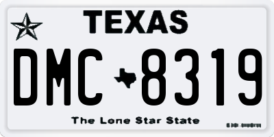 TX license plate DMC8319