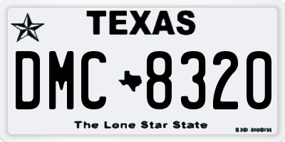 TX license plate DMC8320