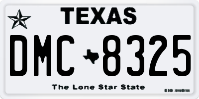 TX license plate DMC8325