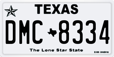 TX license plate DMC8334