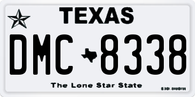 TX license plate DMC8338