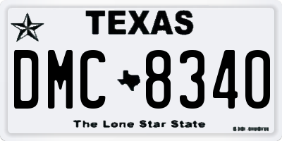 TX license plate DMC8340