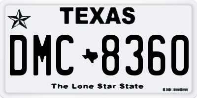 TX license plate DMC8360