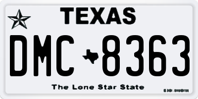 TX license plate DMC8363