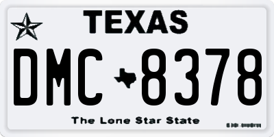 TX license plate DMC8378