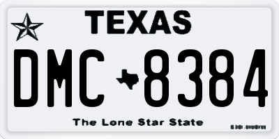 TX license plate DMC8384