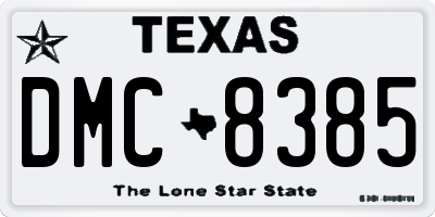 TX license plate DMC8385