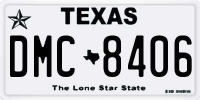 TX license plate DMC8406