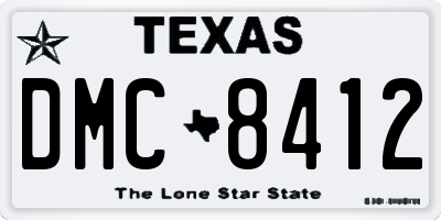 TX license plate DMC8412
