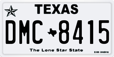 TX license plate DMC8415