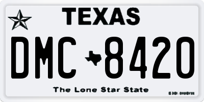 TX license plate DMC8420