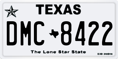 TX license plate DMC8422