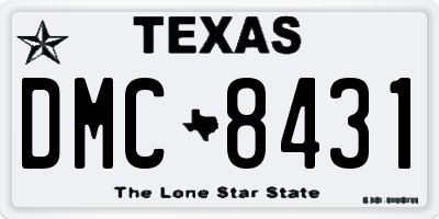 TX license plate DMC8431