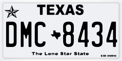 TX license plate DMC8434