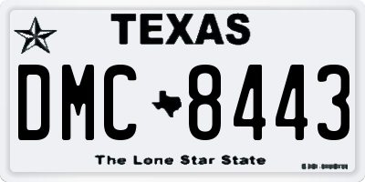 TX license plate DMC8443