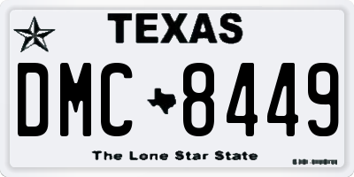TX license plate DMC8449