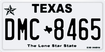 TX license plate DMC8465