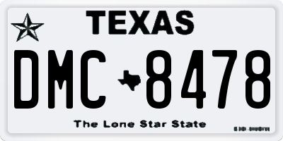 TX license plate DMC8478