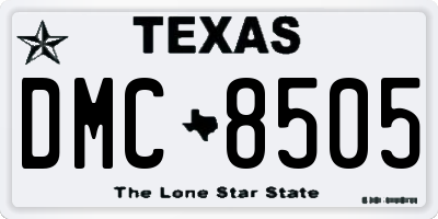 TX license plate DMC8505