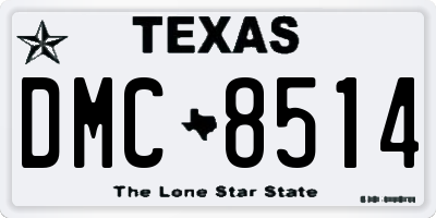 TX license plate DMC8514