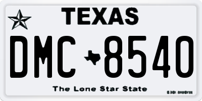 TX license plate DMC8540