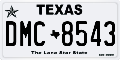 TX license plate DMC8543