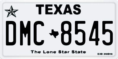 TX license plate DMC8545