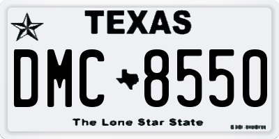 TX license plate DMC8550