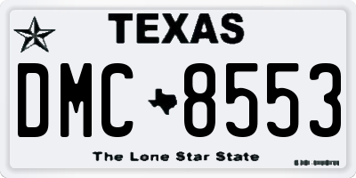 TX license plate DMC8553