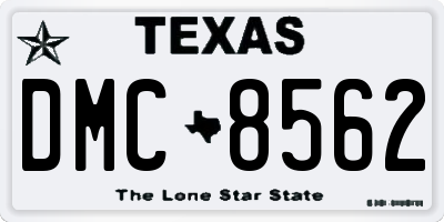 TX license plate DMC8562