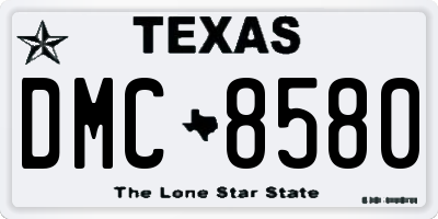 TX license plate DMC8580