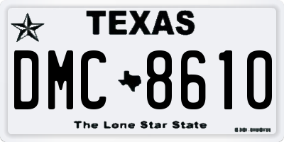 TX license plate DMC8610