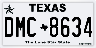 TX license plate DMC8634